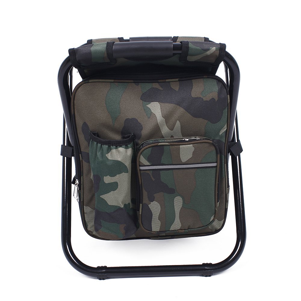 Chair Portable Outdoor Backpack Chair — Foldable Leisure Fishing Stool and Cooler Bag Chair